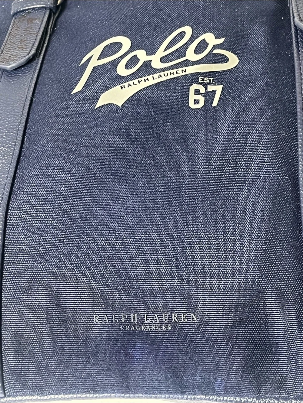 Polo by Ralph Lauren Navy Canvas Backpack with Leather-Trim Straps